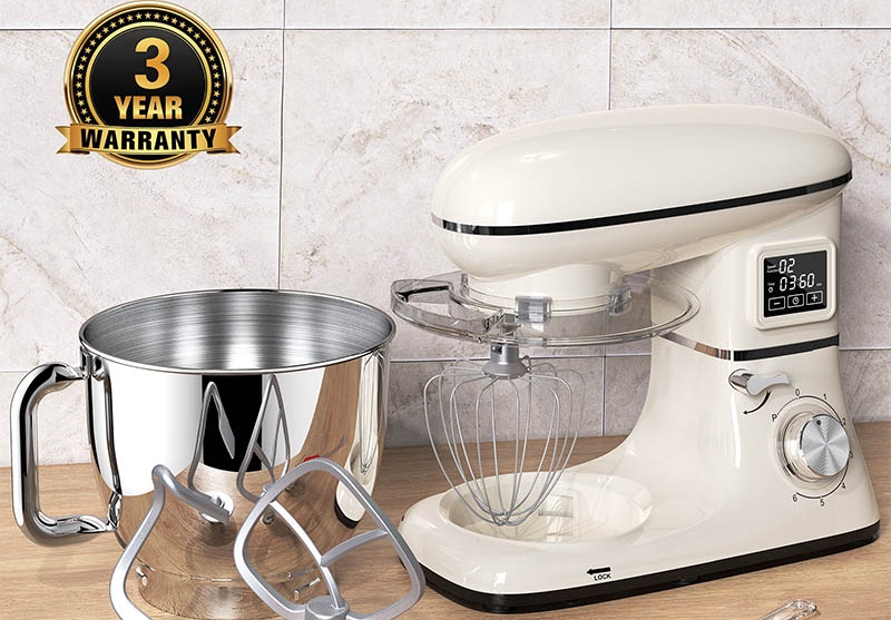 Classical Plastic Stand Mixer with Dough Hook, Beater, Egg Whisk